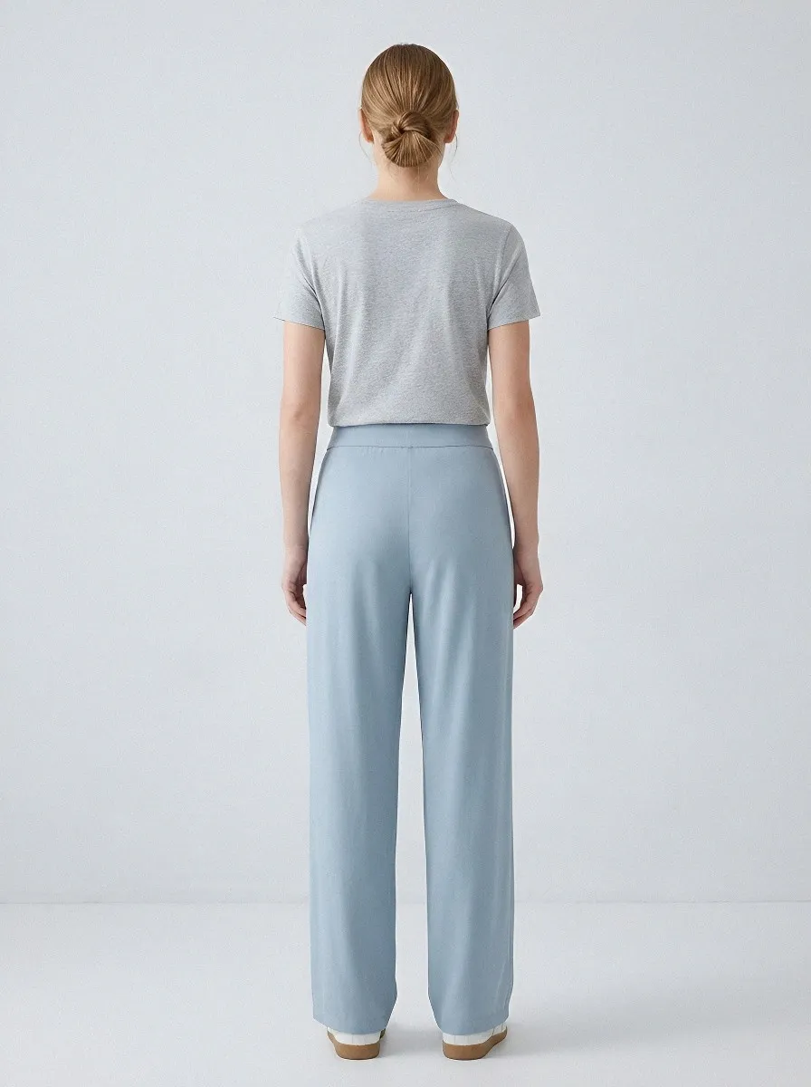 Women's Ice Silk Wide-Leg Daily-Wear Casual Pants