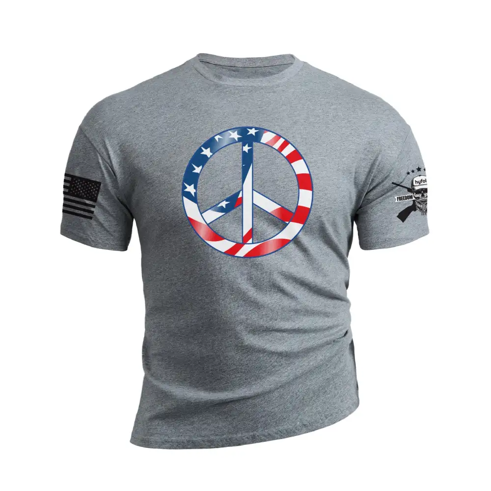 USA FLAG LOVE PEACE GRAPHIC TEE