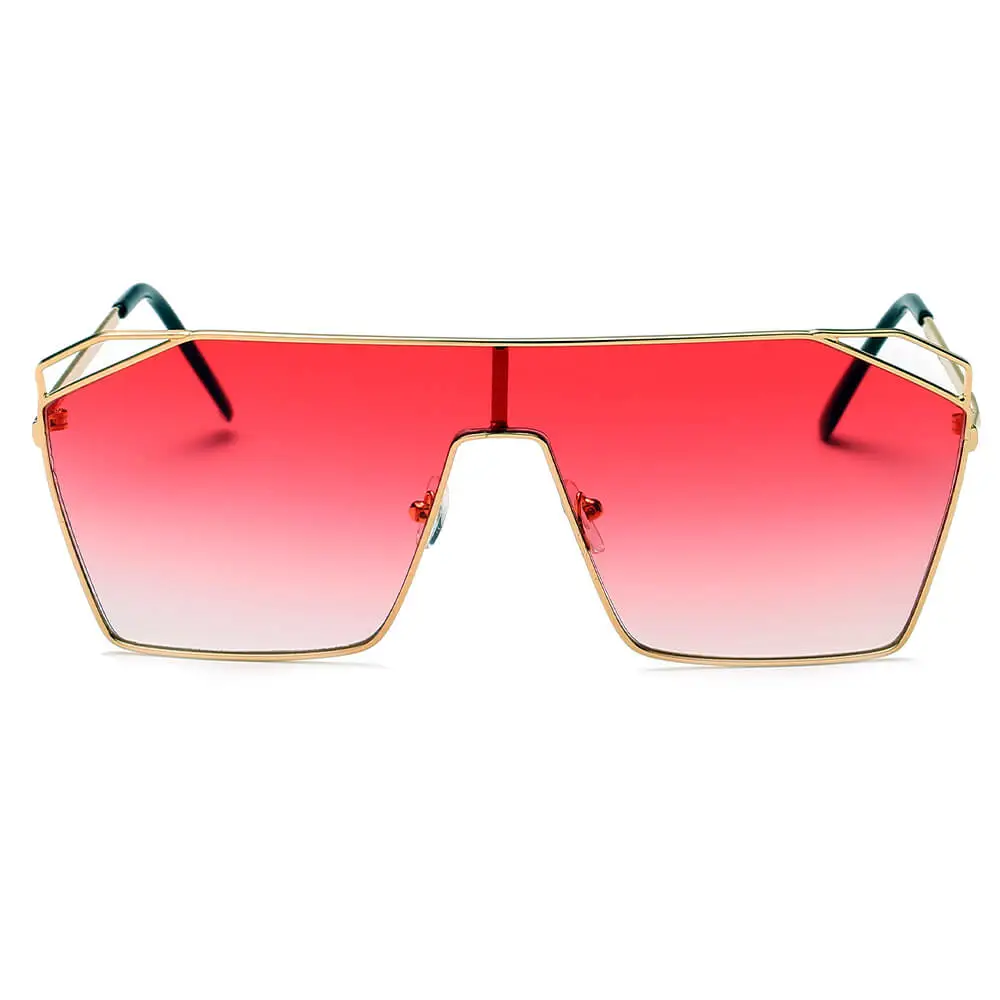 Braided Square Flat Top Frame Sunglasses