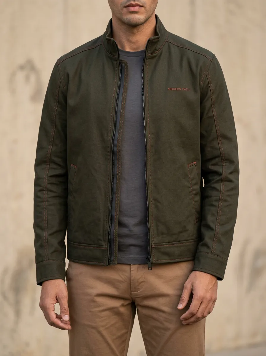 Path Contrast Stitch Jacket