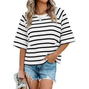 Women's Comfortable Slouchy Short Sleeve T-Shirts - Breathable & Roomy