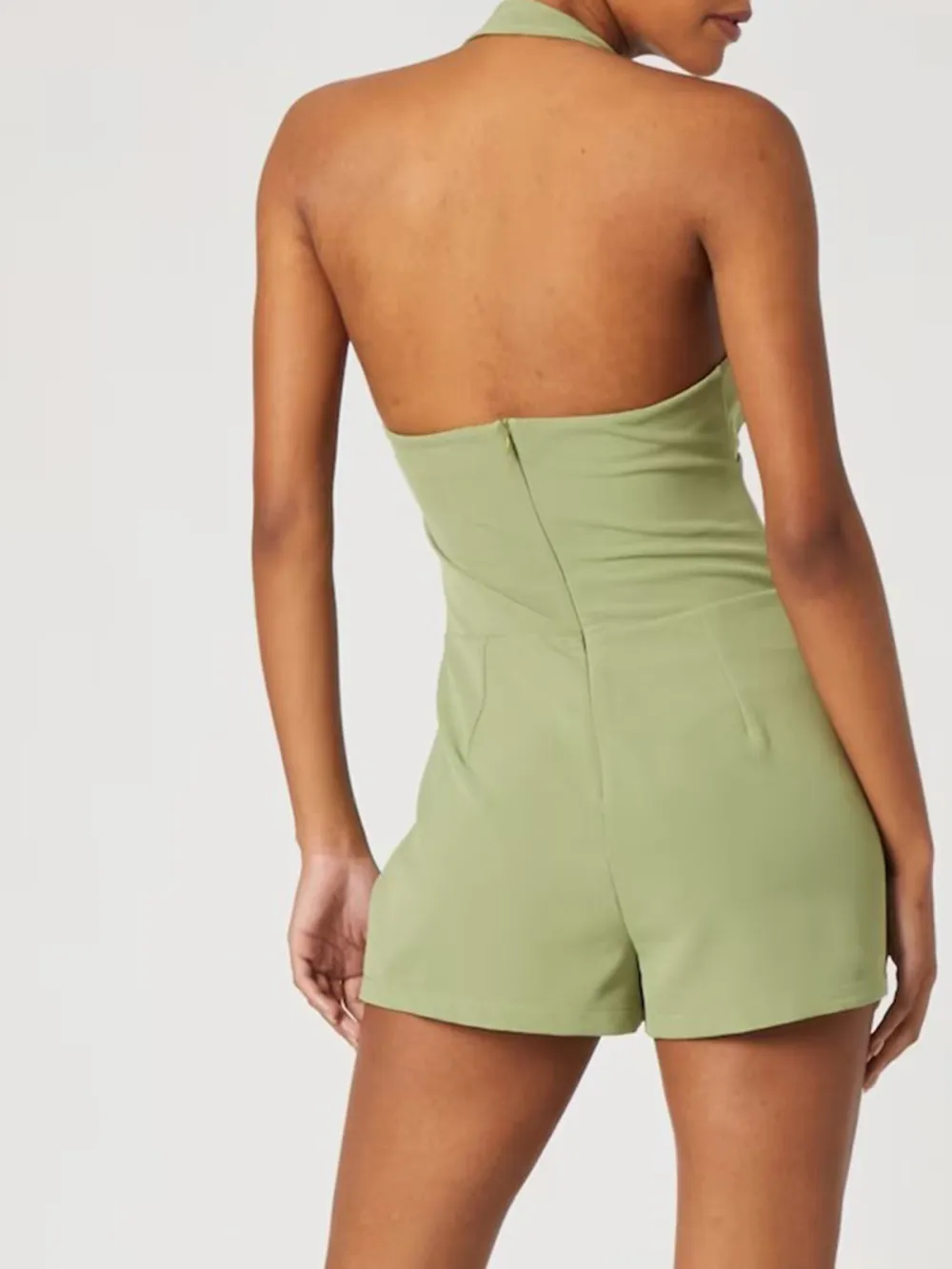 Green Casual Style Short Jumpsuit