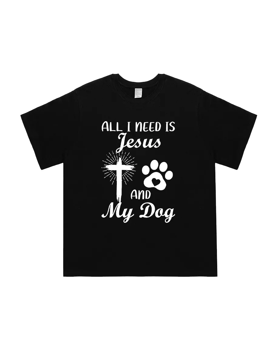 Women's Jesus And Dog Graphic Tee