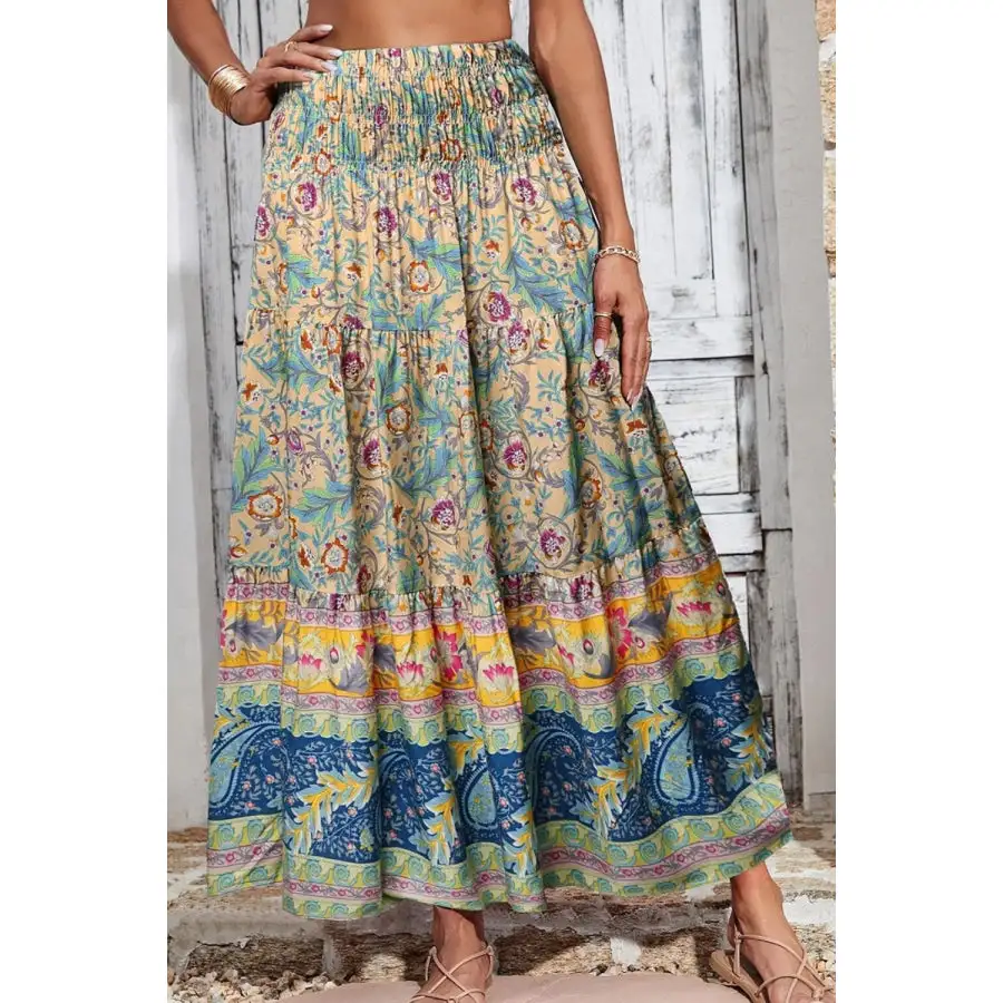 Everyday Printed Elastic Waist Skirt