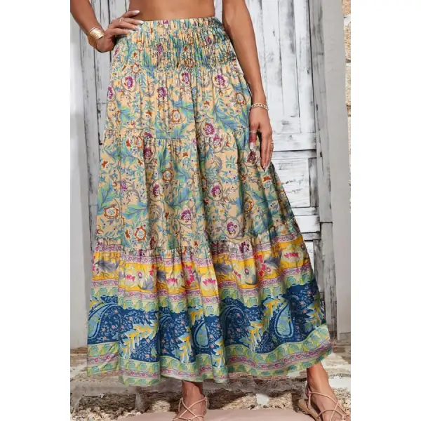 Everyday Printed Elastic Waist Skirt