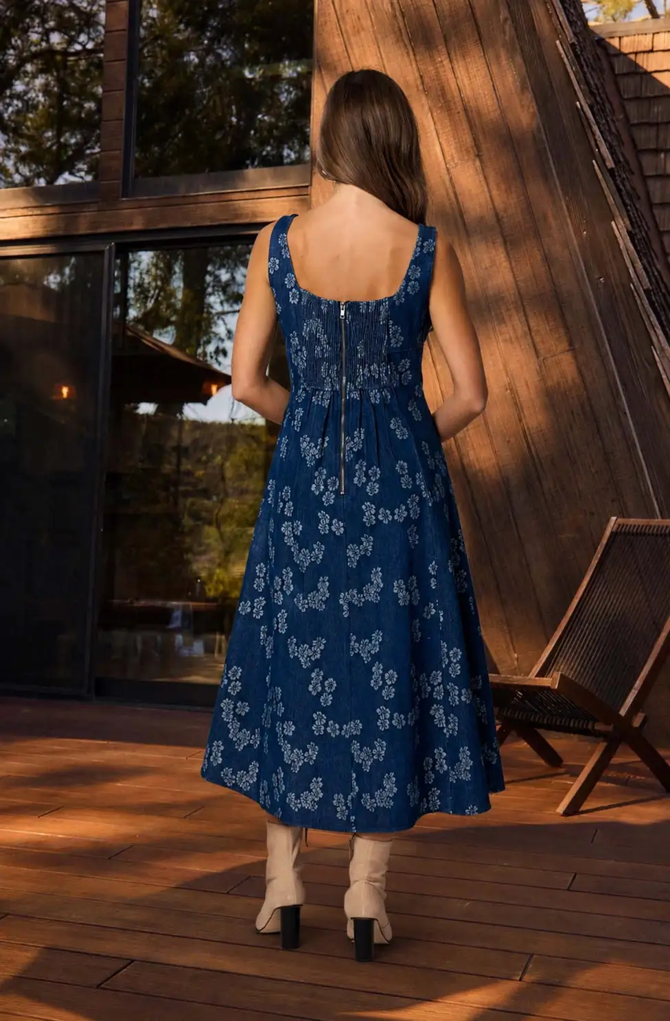 Floral Jacquard Corset Dress
