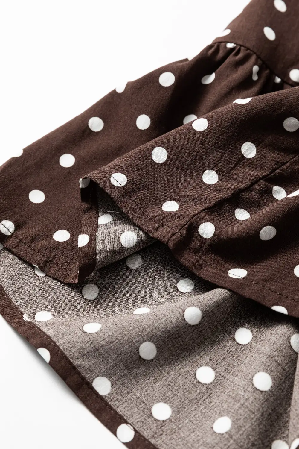 Polka Dot V Neck Ruffle Mini Dress