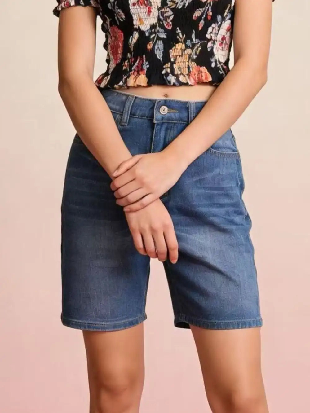 Classic High Waist Denim Shorts