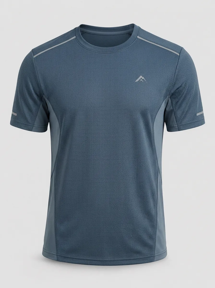 Men's Athletic Sports Mountain Logo Breathable Printed T-shirt