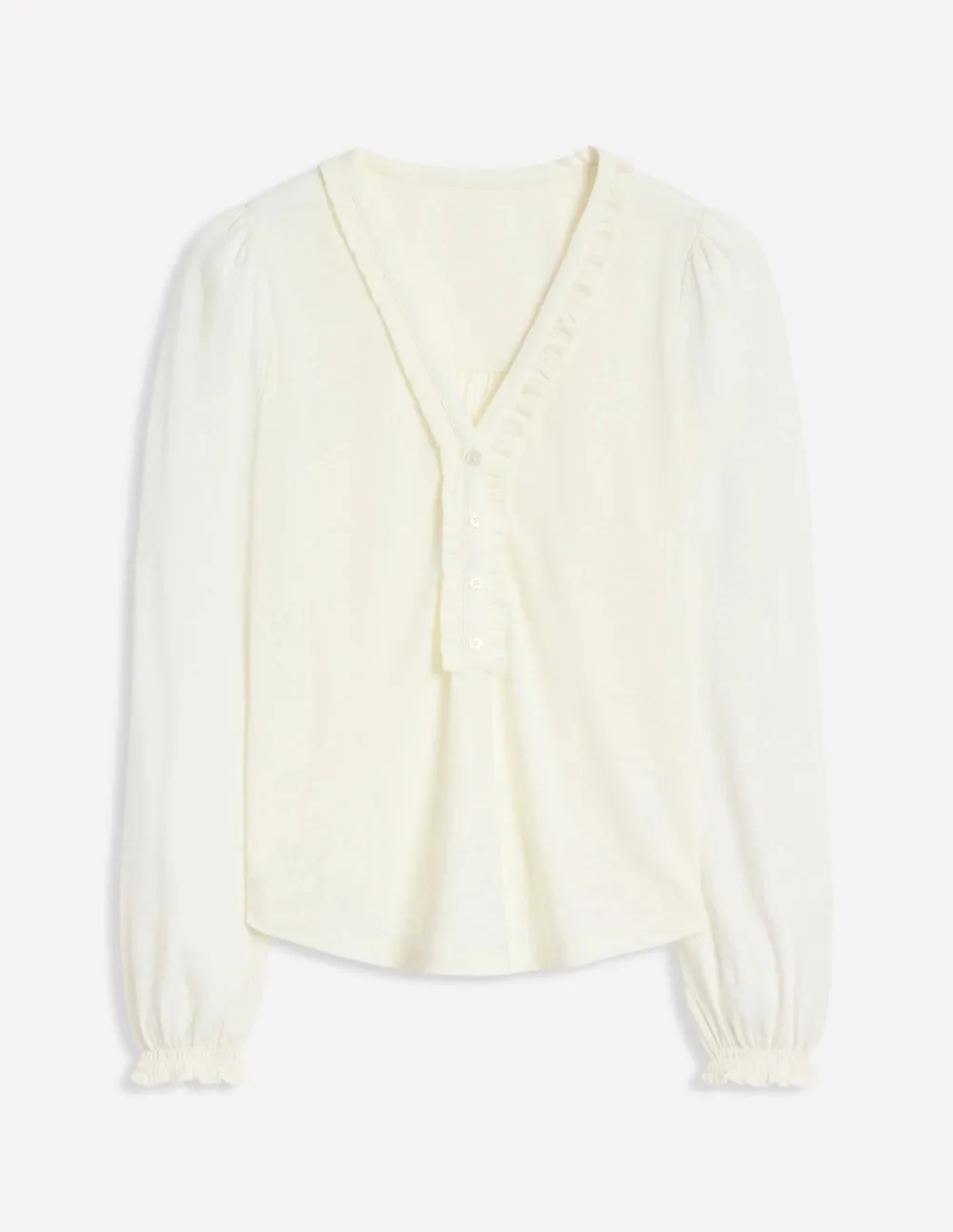 Poppy Ruffled Henley Top