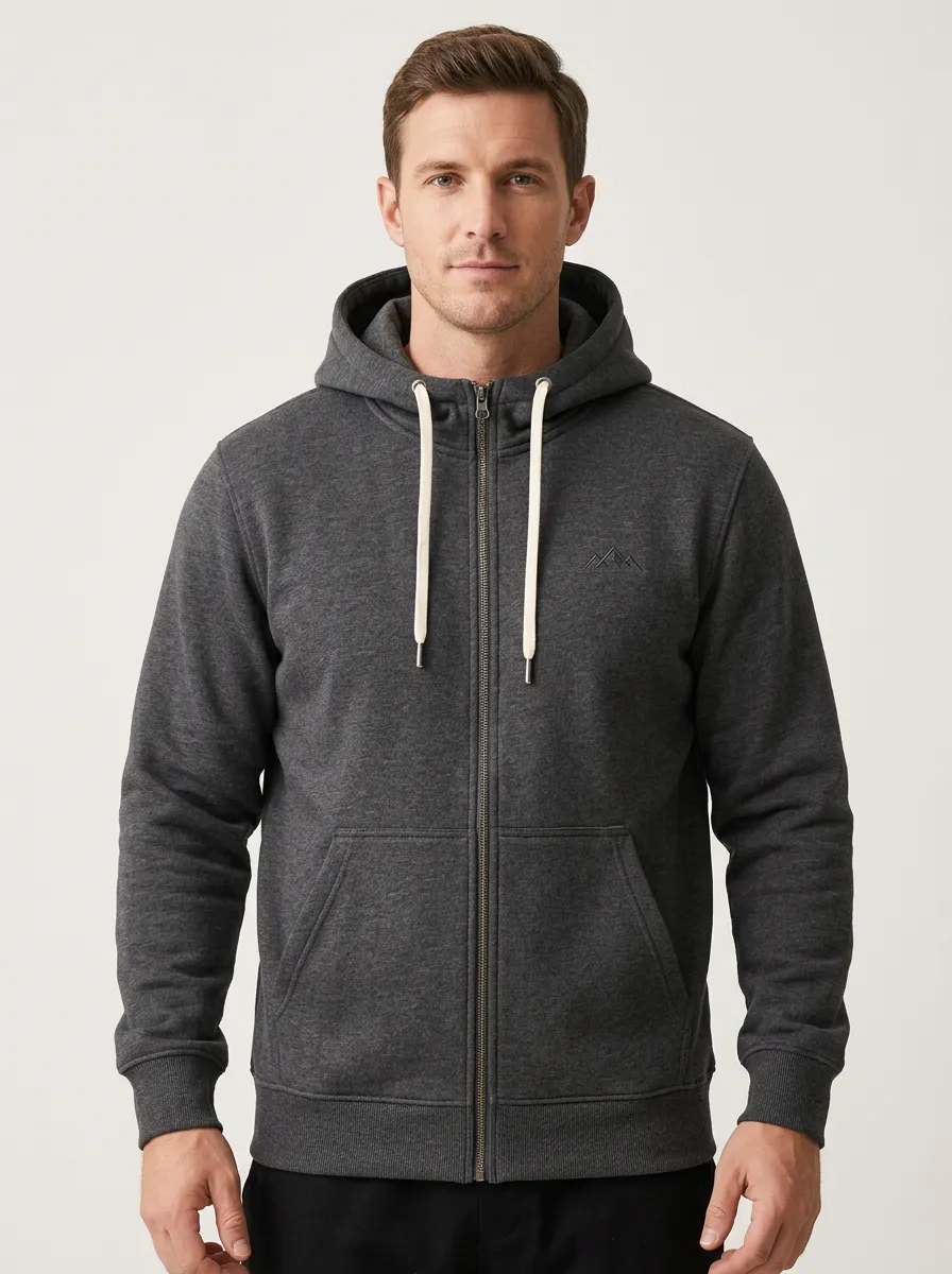 Active Mountain Graphic Zip-Up Silhouette Men's Sport Jacket