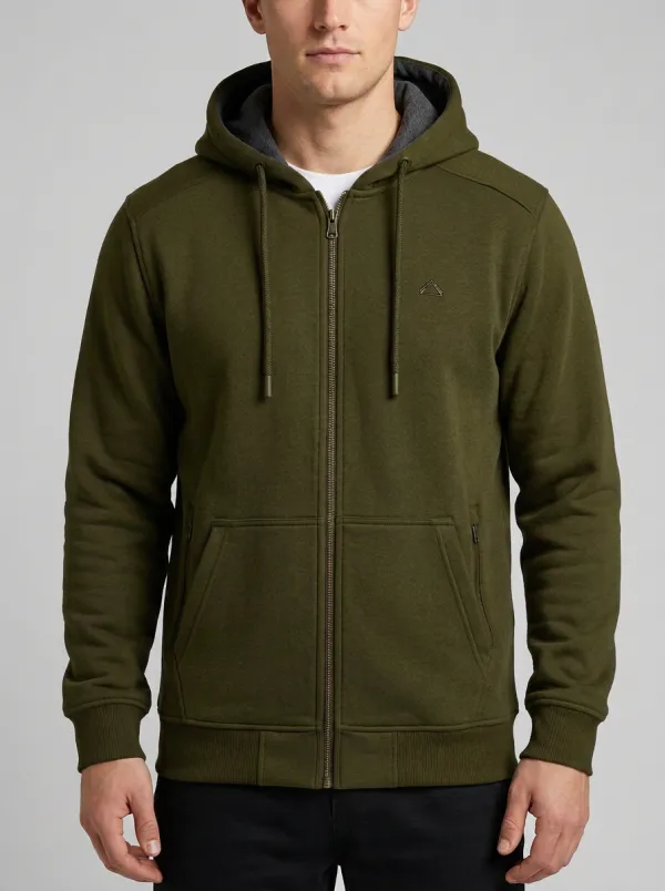 Embroidered Minimalist Zip-Up Men's Sport Jacket