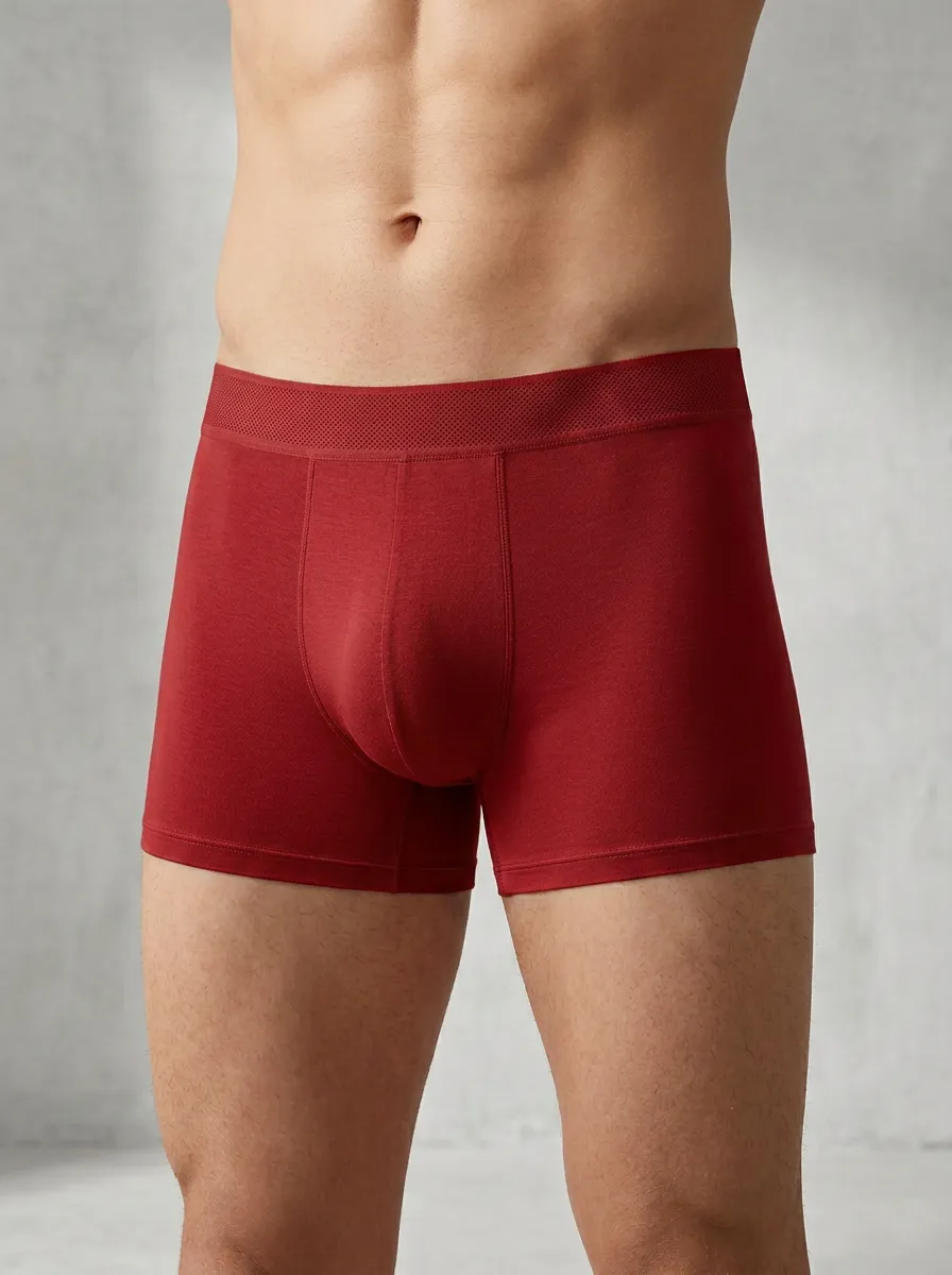 Men's Solid Grey Minimalist Printed Boxer Briefs