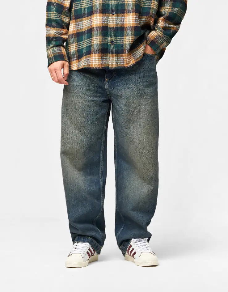 Worn Used Wash Baggy Denim Jeans