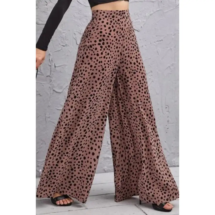 Animal Print High Rise Culottes Pants