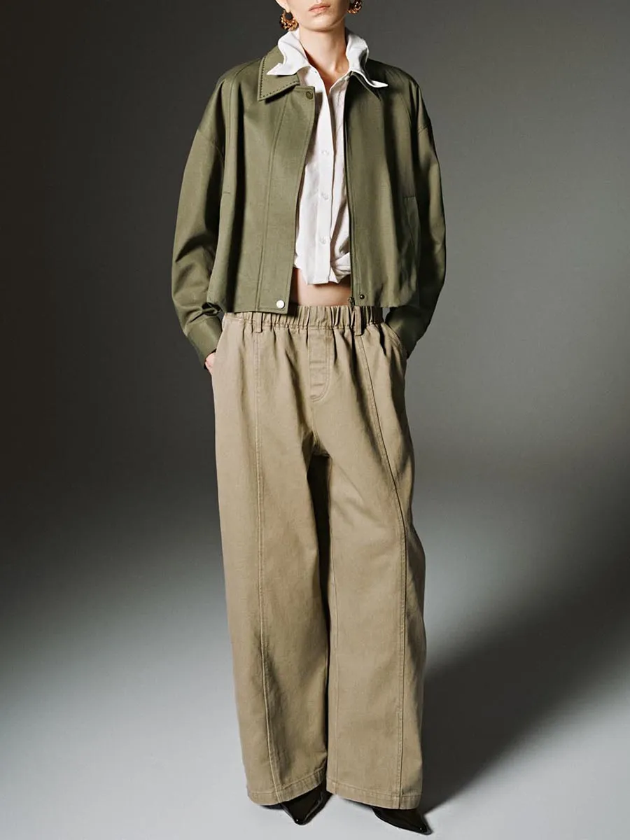 A Green Lapel Commuter Jacket For Ladies