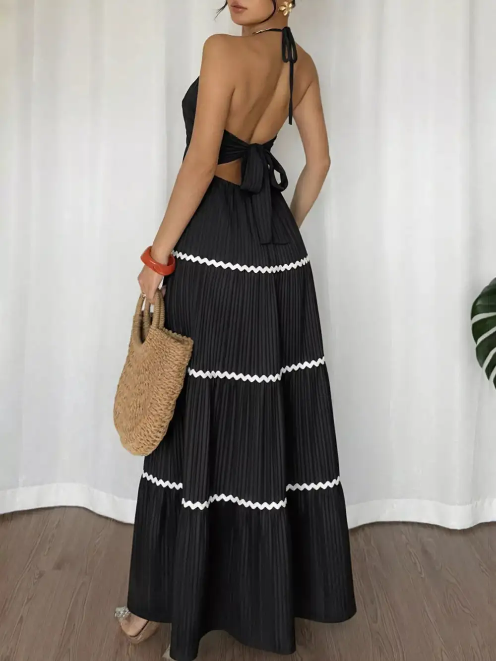 Clean Line Pleated Maxi Dress