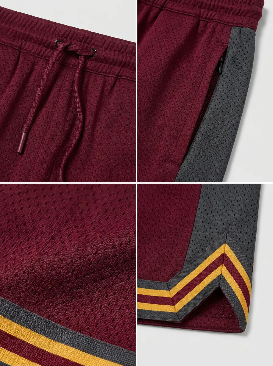 Versatile Striped Detail Mesh Detail Essential Men's Basketball Shorts
