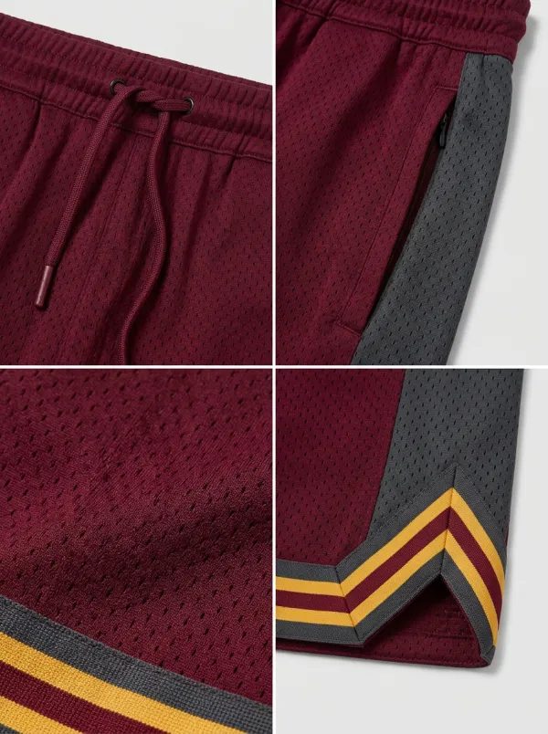 Versatile Striped Detail Mesh Detail Essential Men's Basketball Shorts