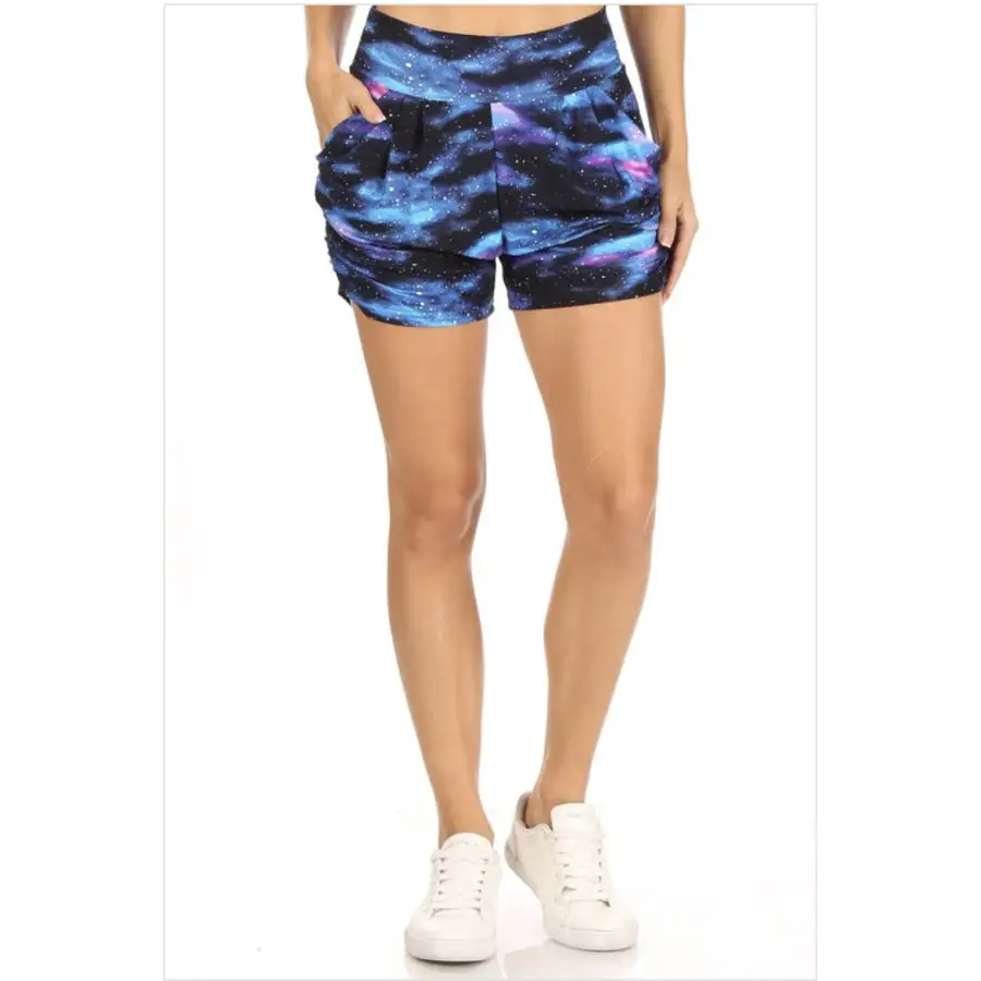 Buttery Soft Printed Harem Shorts with Pockets