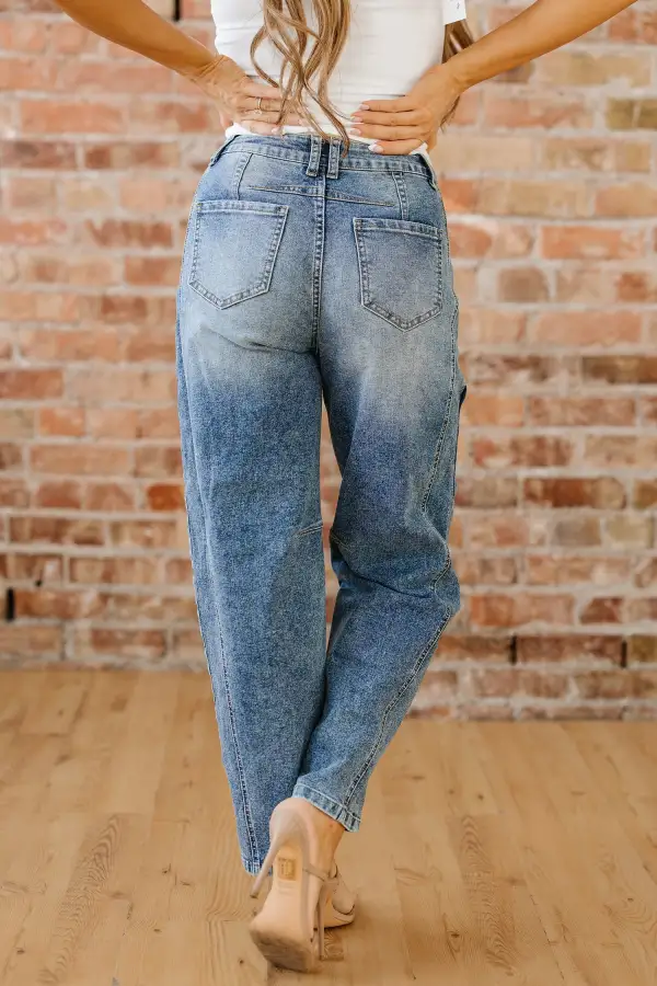 Vintage Washed Seam Detail Shift Jeans