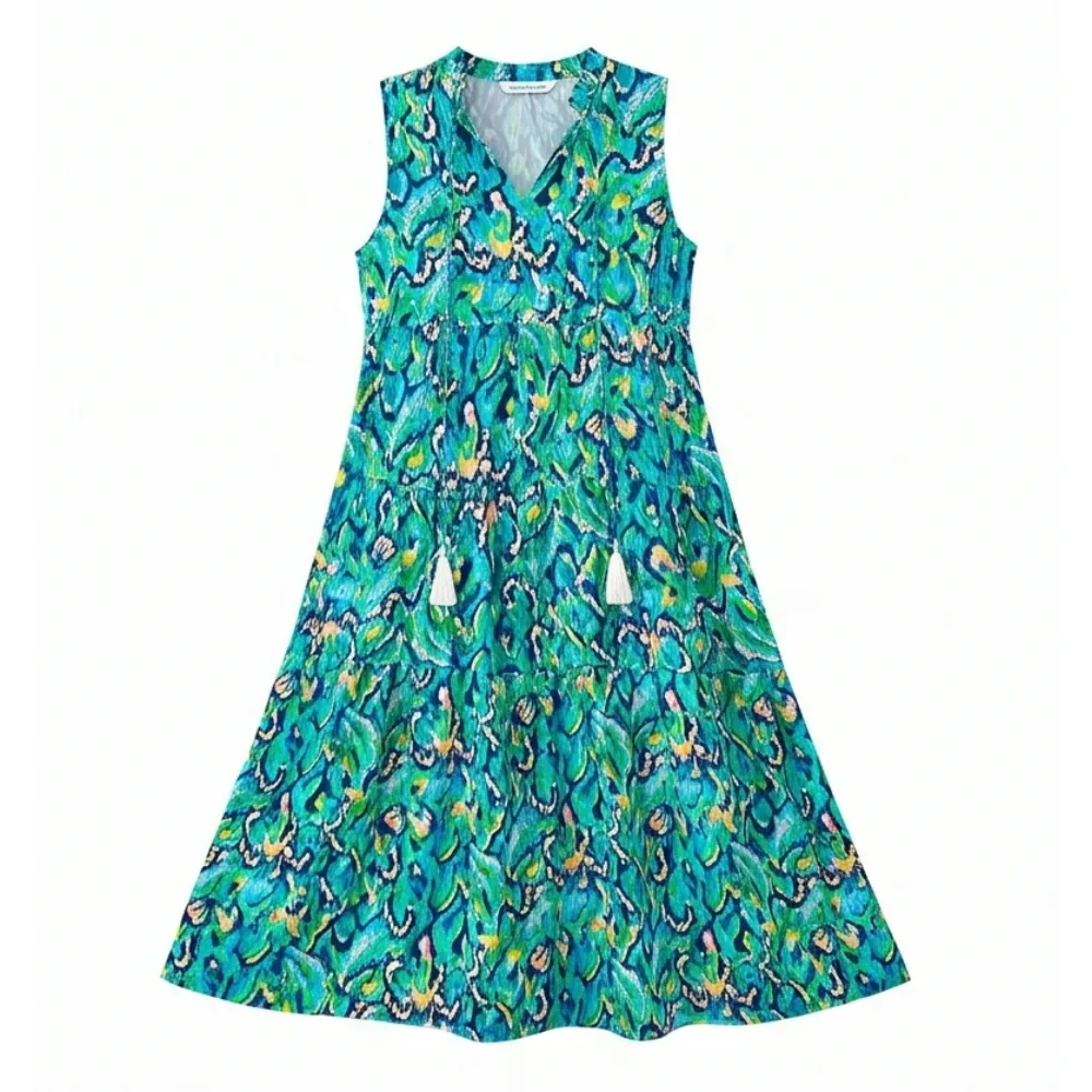 Tiered Floral Boho Midi Dress