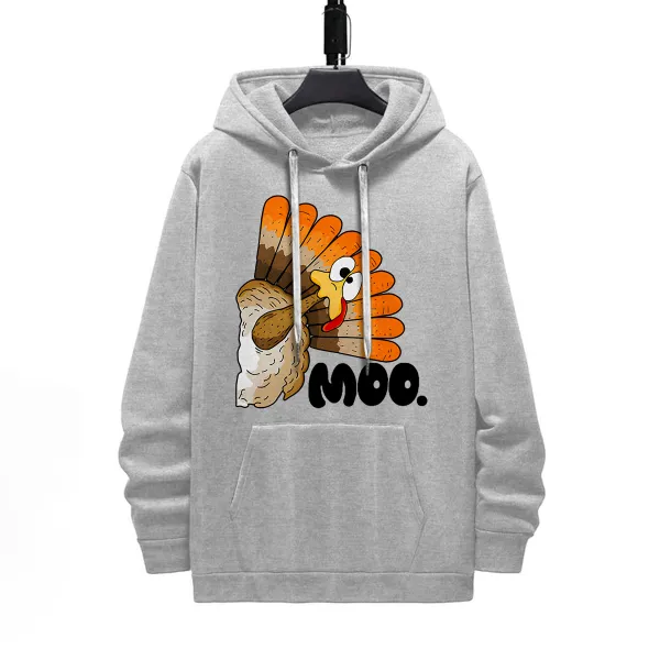 Moo Pattern Printed Hoodie