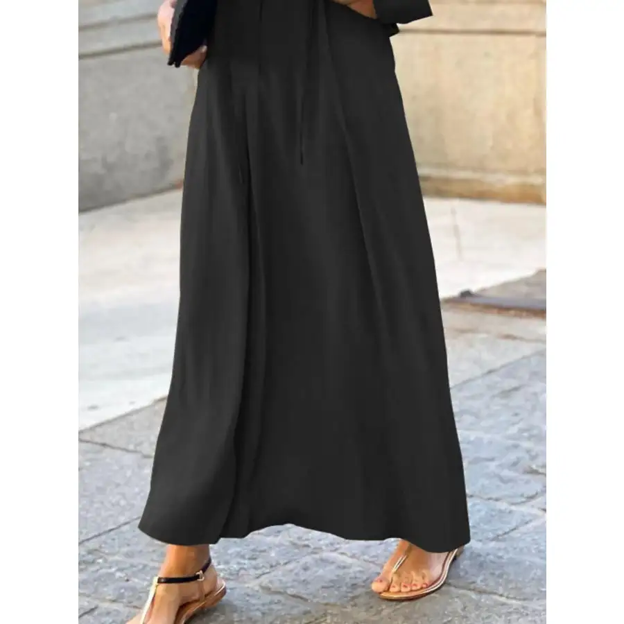 Full Size Solid Color Maxi Shirt Dress Plus Size