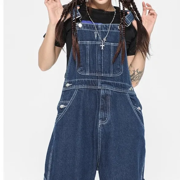 Loose Denim Overalls