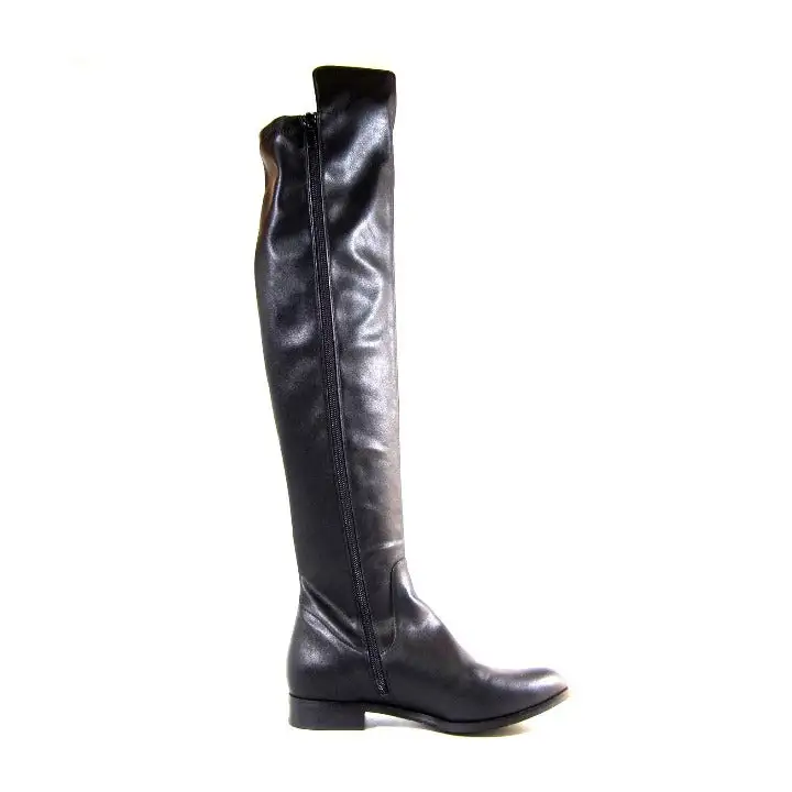 Faux Leather Zip Over The Knee Boots