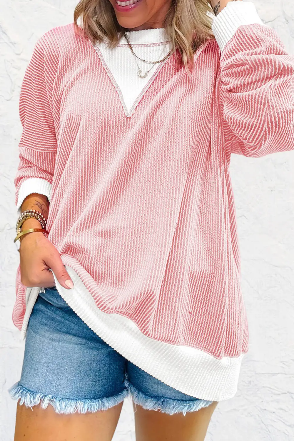 Textured Loose Fit Top