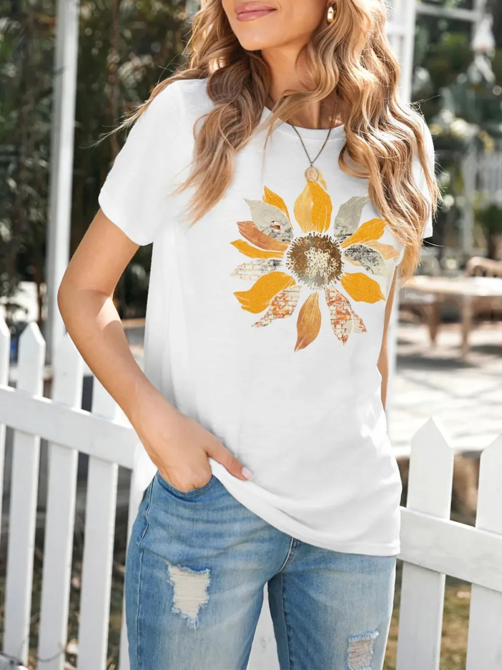 Sunflower Print T-shirt