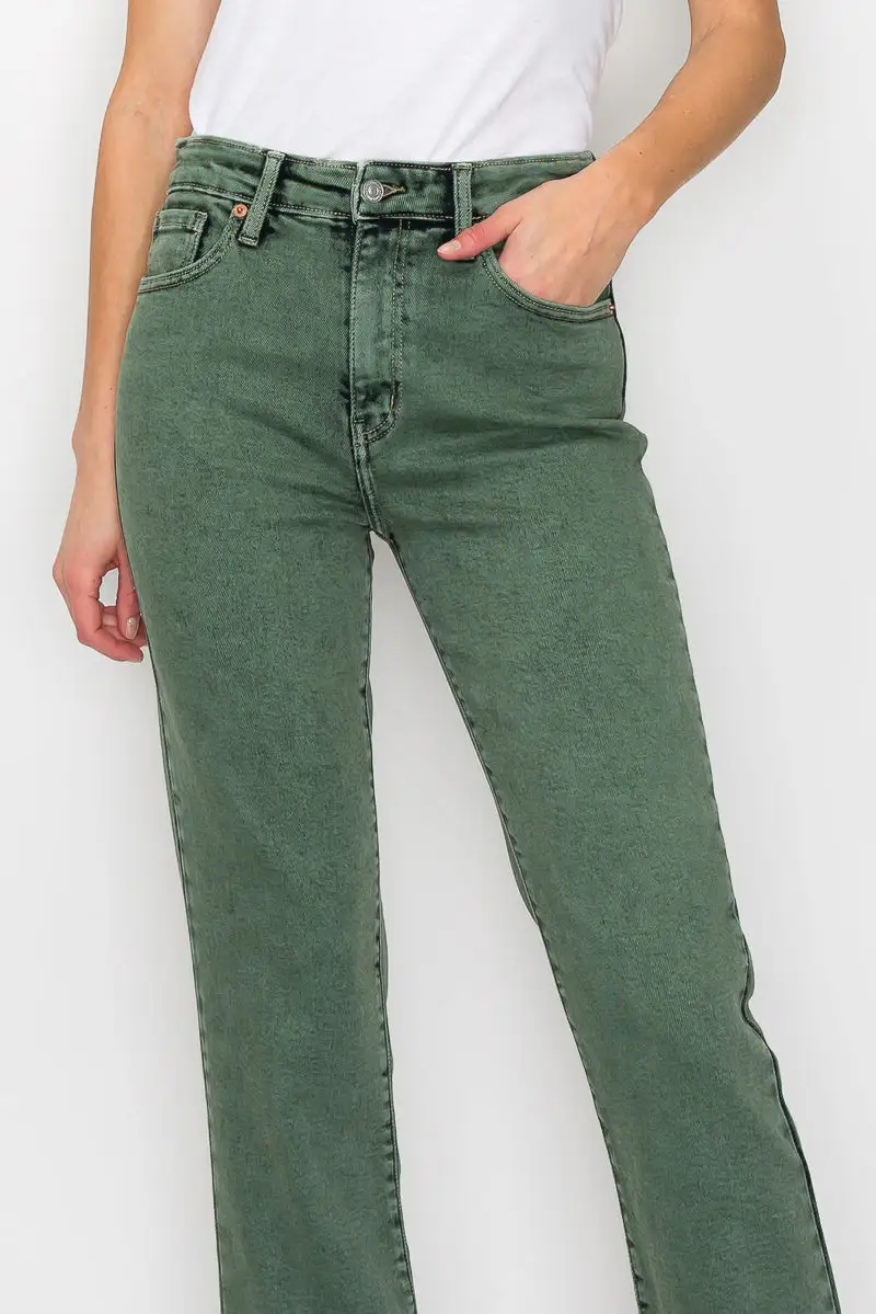 Weekend High Rise Straight Leg Distressed Denim Jeans