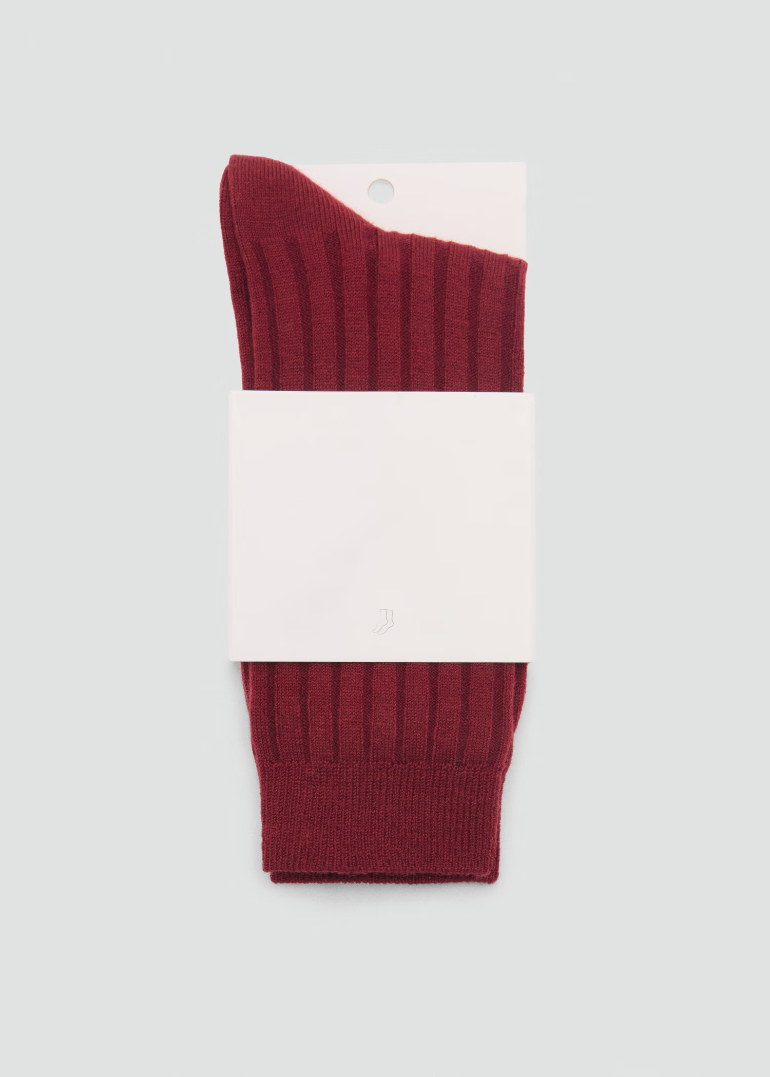 Medium Red Casual Style Plain Ribbed Wool Stocks