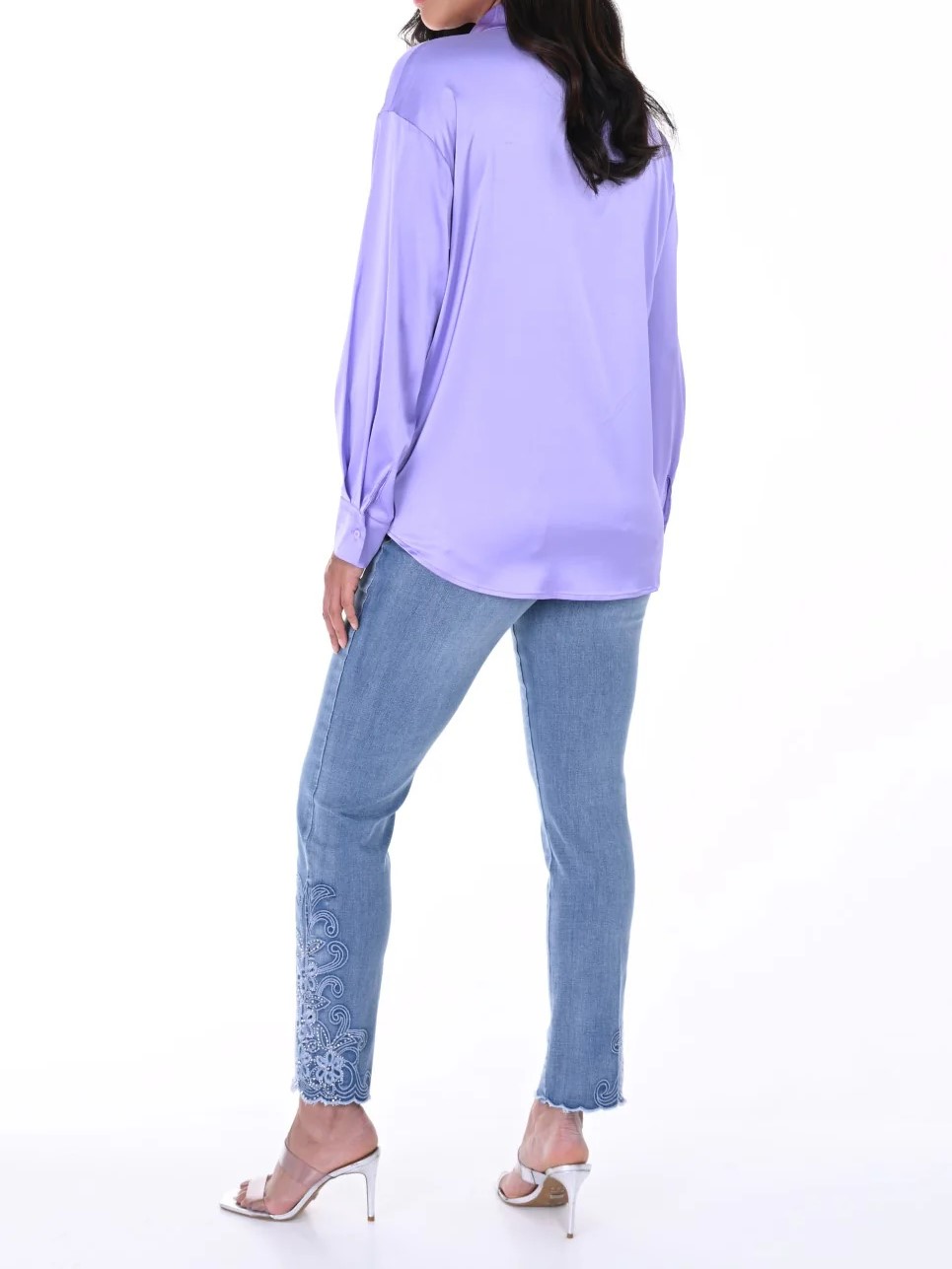 Light Blue Embroidered Cuff Jeans