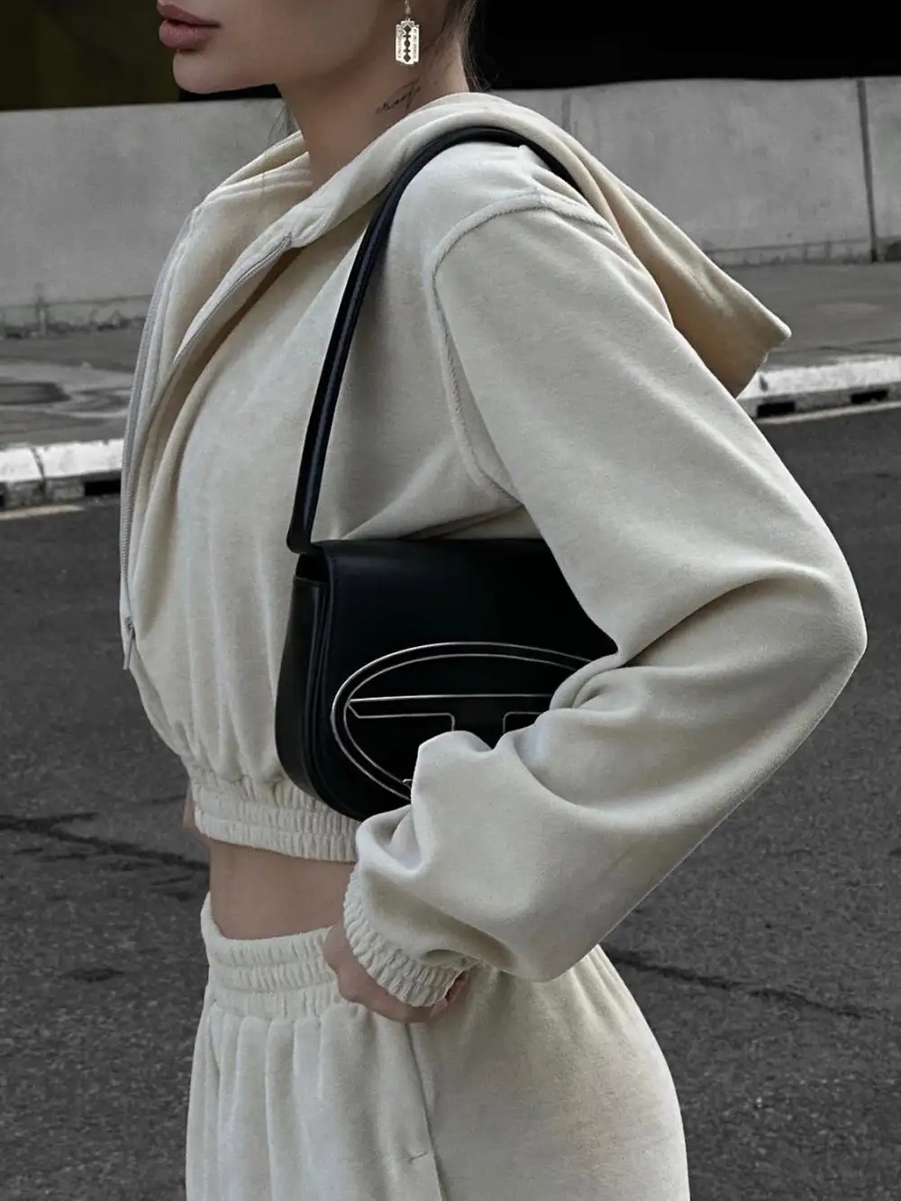 Zip Up Hoodie And Pocketed Pants Set