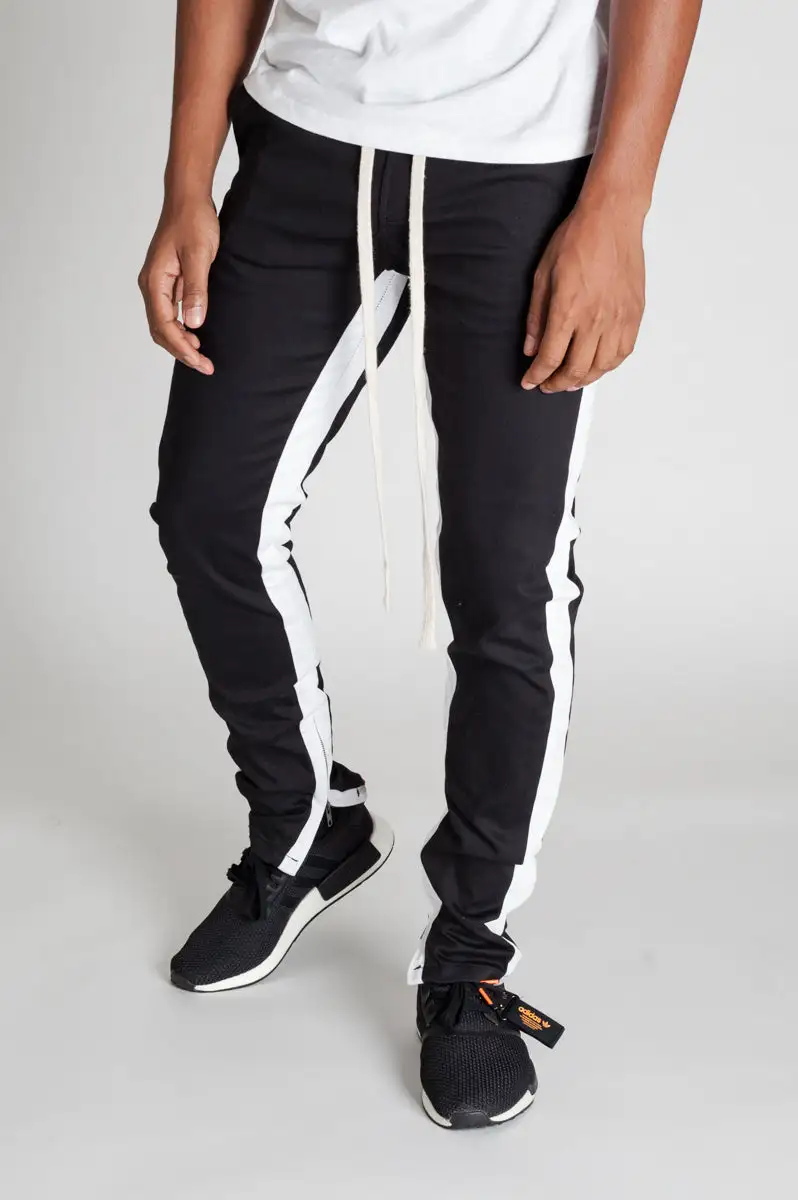 Men's Streetwear Skinny Raw Hem Track Pants