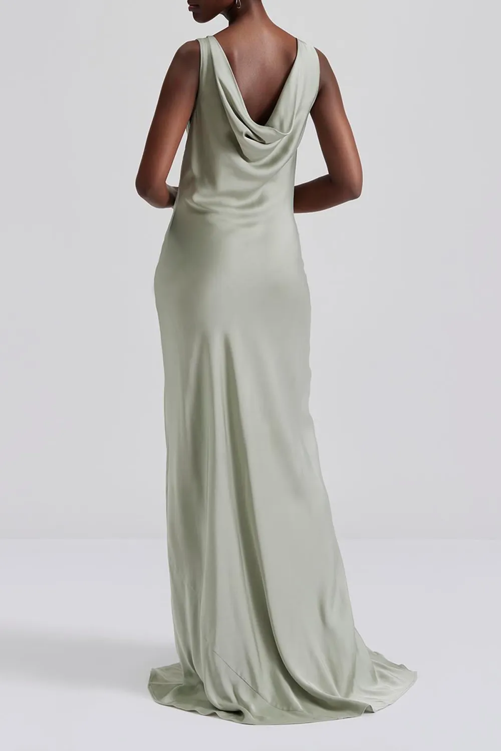 Cowl Neck Satin Maxi Dress