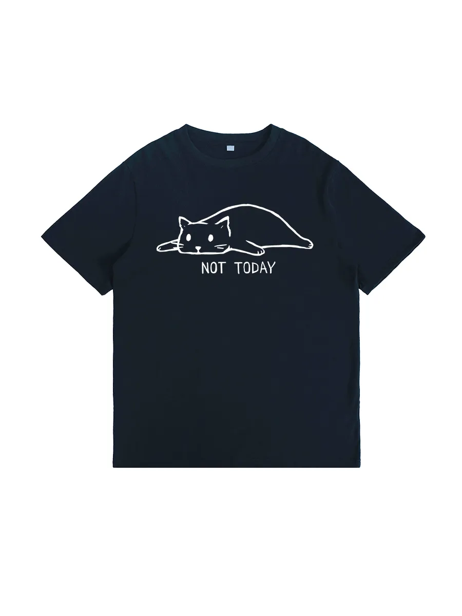 Not Today Cat Graphic Cute Tee