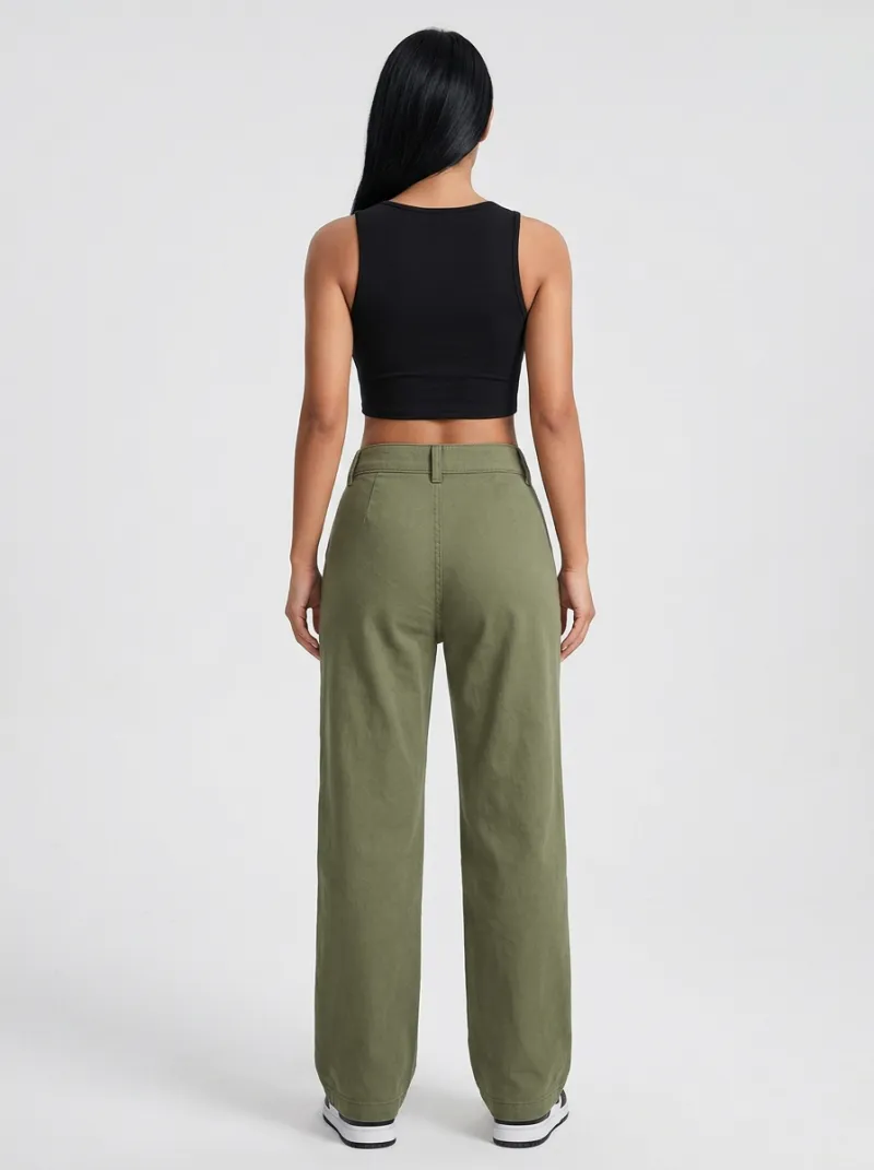Flexible Geometric Pattern Multi Pocket Utility Look Women's Multi Pocket Cargo Pants