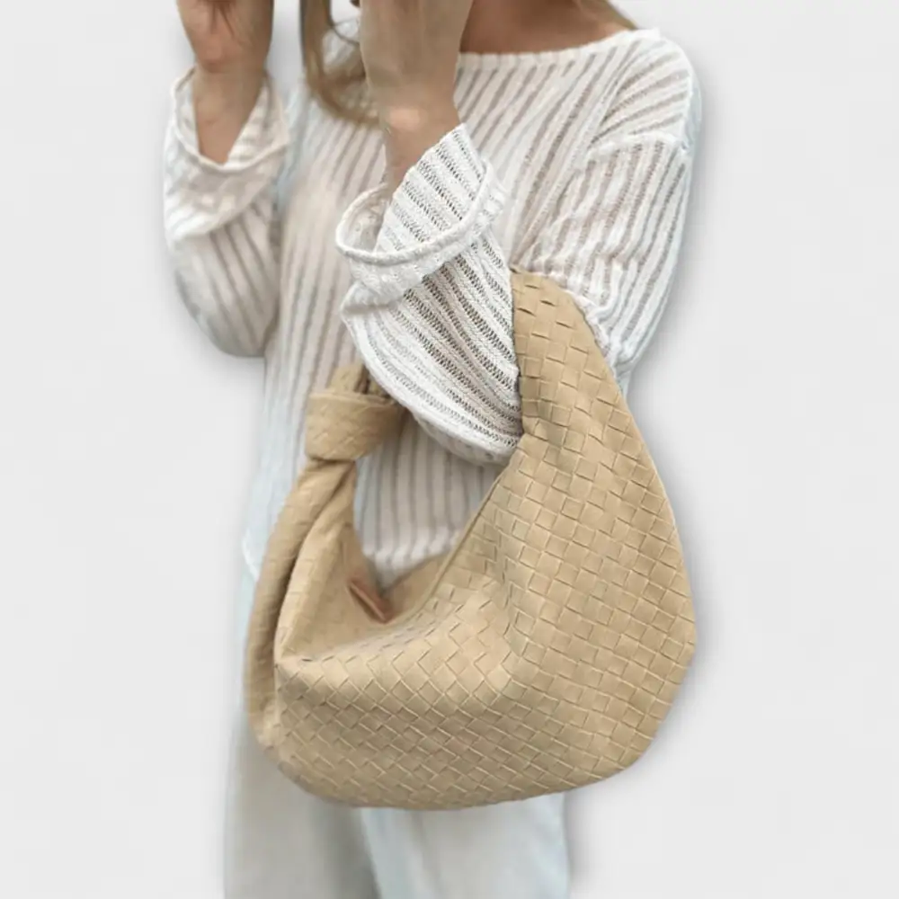Structured Woven Leather Handbag