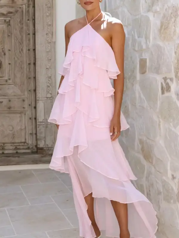 Clean Line Ruffle Dress