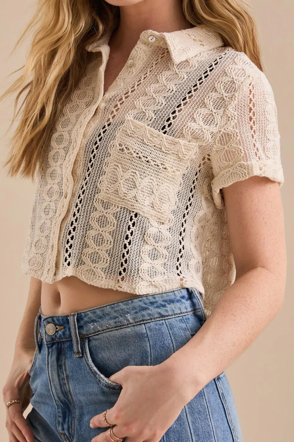 Crochet Button Up Shirt