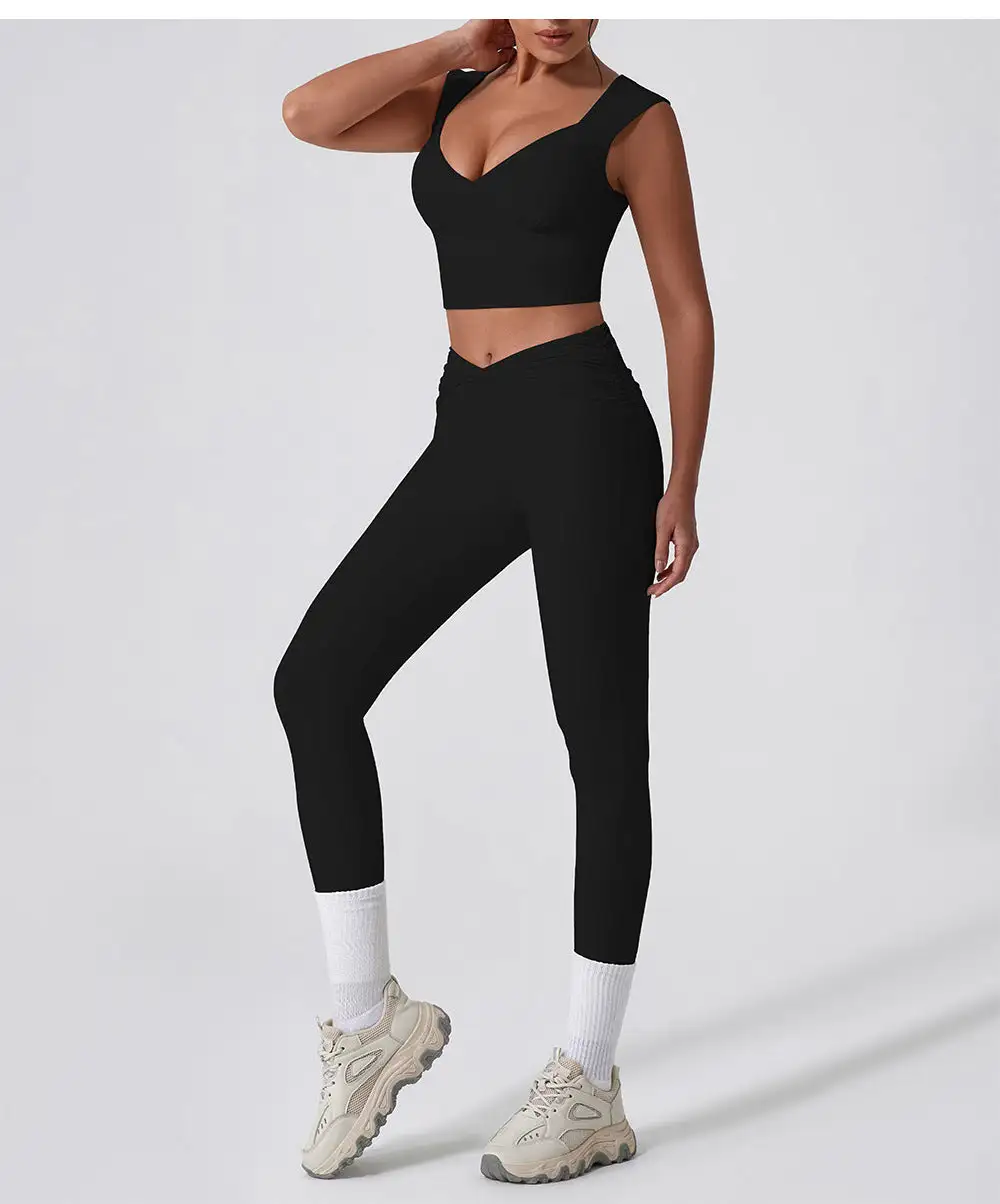 Quick-Dry Sleeveless Top, Vest and Trousers Active Set