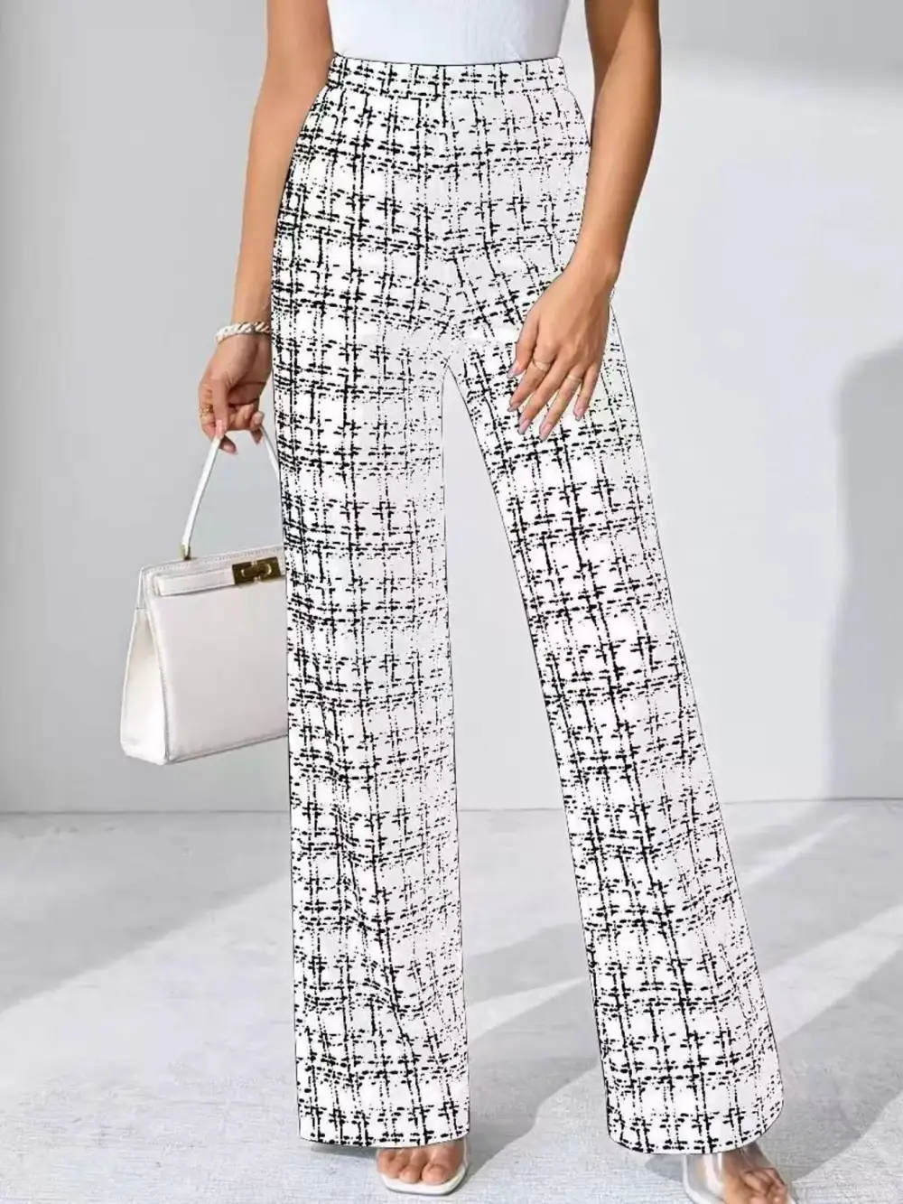 Wide Leg Plaid Casual Versatile Pants