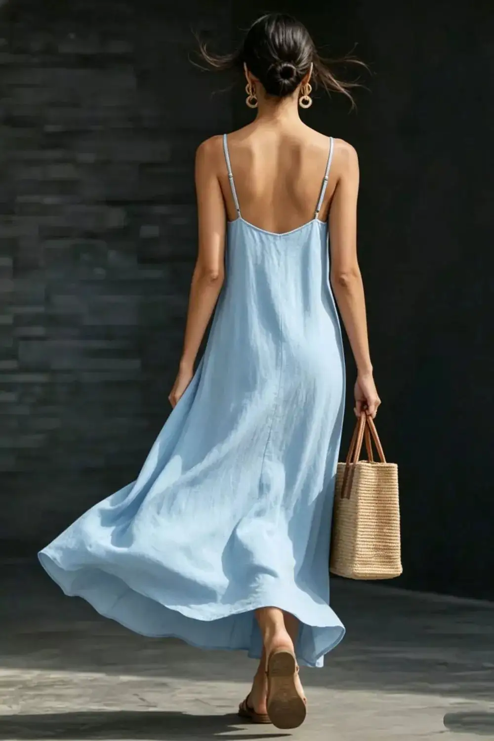 V Neck Slit Maxi Dress