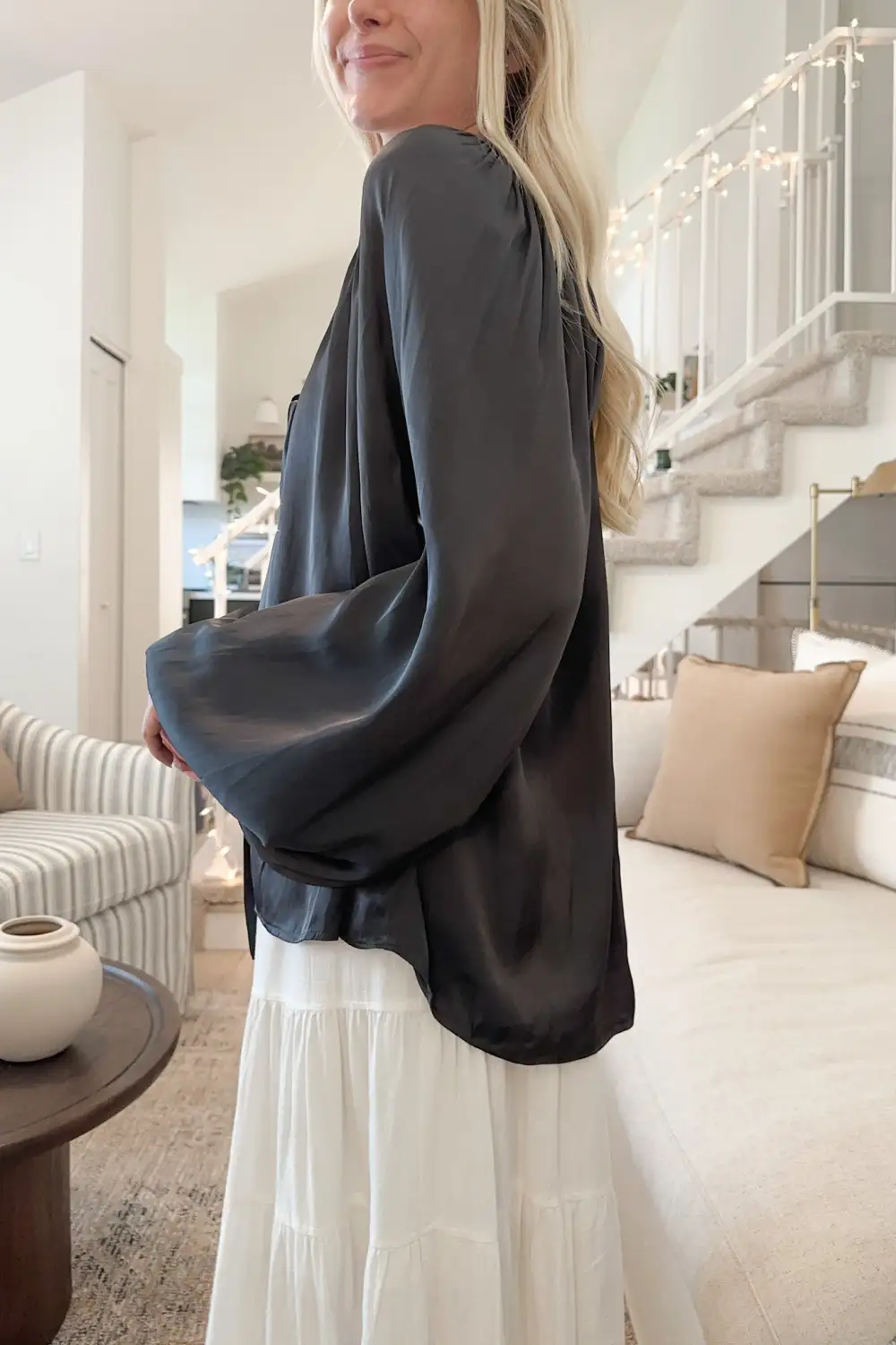 Airy Soft Satin Blouse