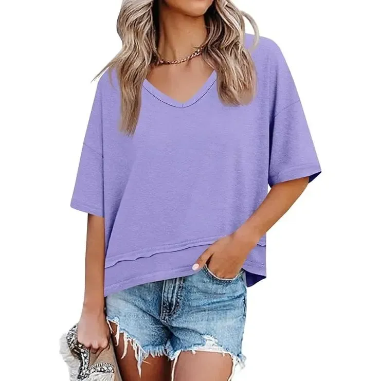 🔥Hot Sale💥-Women's Summer V-Neck T-Shirt🔥16-Pack - All Colors Included