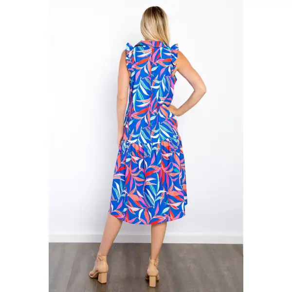 Ruffled Midi Dress with Pockets