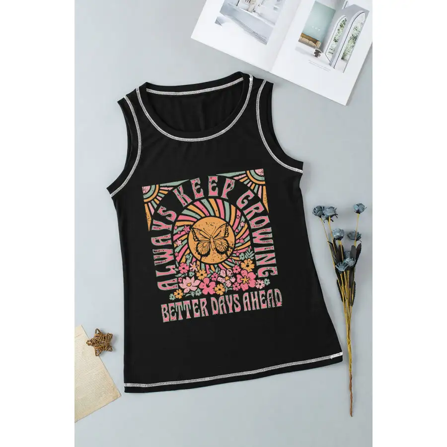 Graphic Round Neck Tank